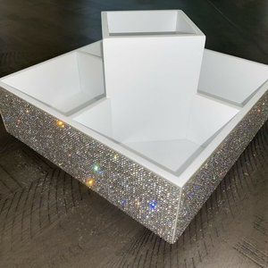 Bella Lux Rhinestone Makeup Spin Caddy, Lazy Susan